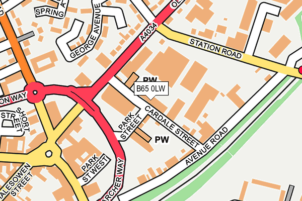 B65 0LW map - OS OpenMap – Local (Ordnance Survey)