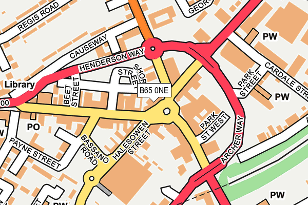 B65 0NE map - OS OpenMap – Local (Ordnance Survey)