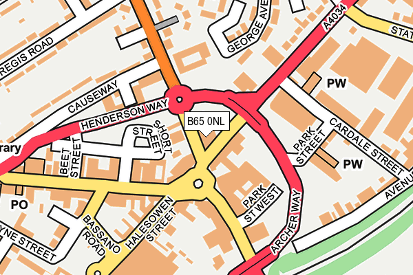 B65 0NL map - OS OpenMap – Local (Ordnance Survey)