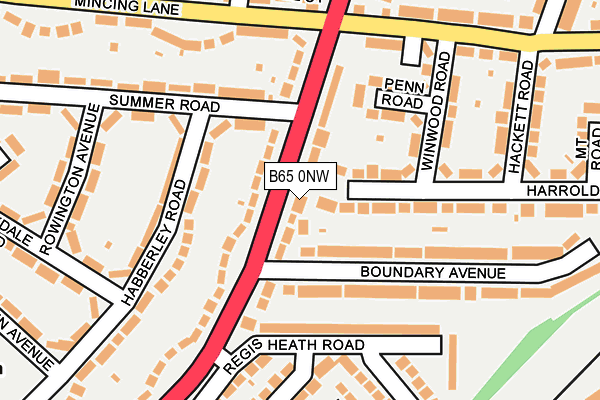 B65 0NW map - OS OpenMap – Local (Ordnance Survey)
