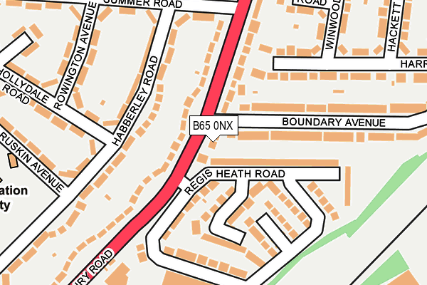 B65 0NX map - OS OpenMap – Local (Ordnance Survey)