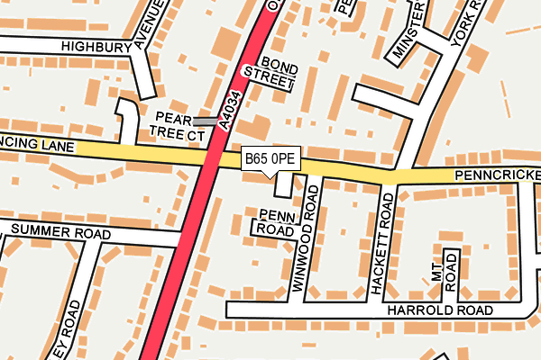 B65 0PE map - OS OpenMap – Local (Ordnance Survey)