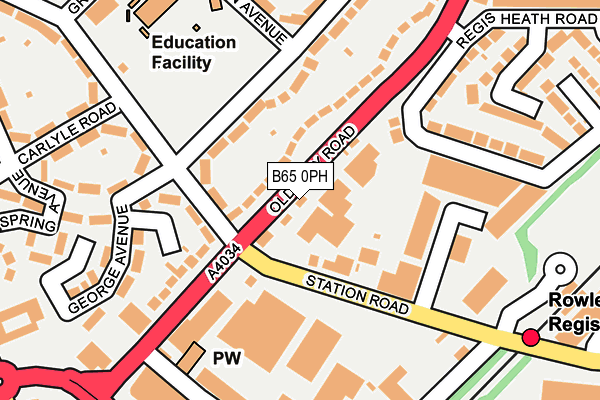 B65 0PH map - OS OpenMap – Local (Ordnance Survey)