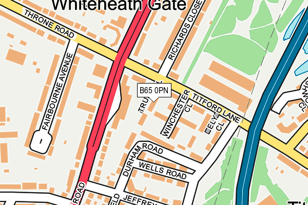 B65 0PN map - OS OpenMap – Local (Ordnance Survey)