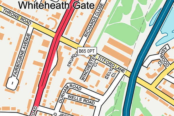 B65 0PT map - OS OpenMap – Local (Ordnance Survey)