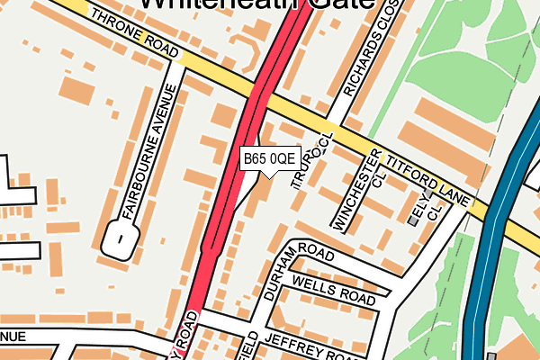 B65 0QE map - OS OpenMap – Local (Ordnance Survey)