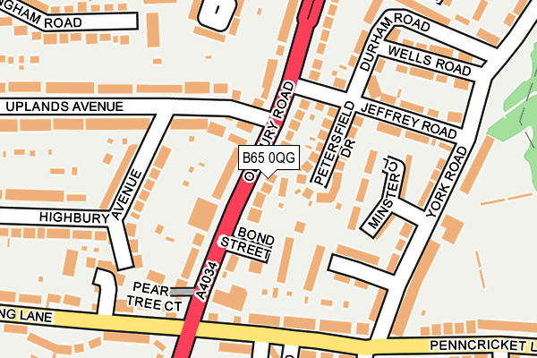 B65 0QG map - OS OpenMap – Local (Ordnance Survey)