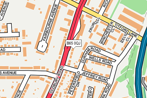 B65 0QJ map - OS OpenMap – Local (Ordnance Survey)