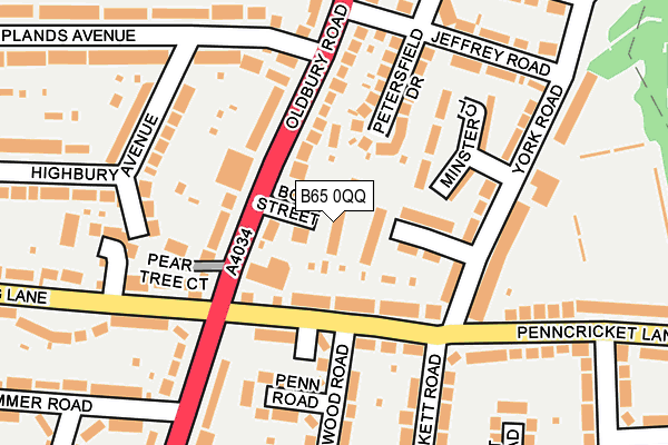 B65 0QQ map - OS OpenMap – Local (Ordnance Survey)