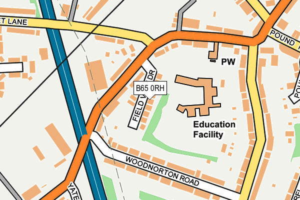 B65 0RH map - OS OpenMap – Local (Ordnance Survey)