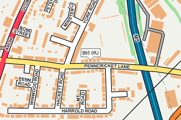 B65 0RJ map - OS OpenMap – Local (Ordnance Survey)