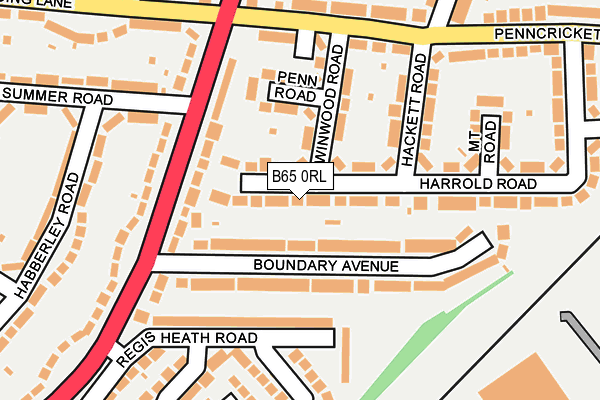 B65 0RL map - OS OpenMap – Local (Ordnance Survey)