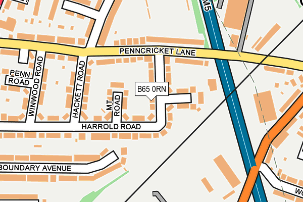 B65 0RN map - OS OpenMap – Local (Ordnance Survey)