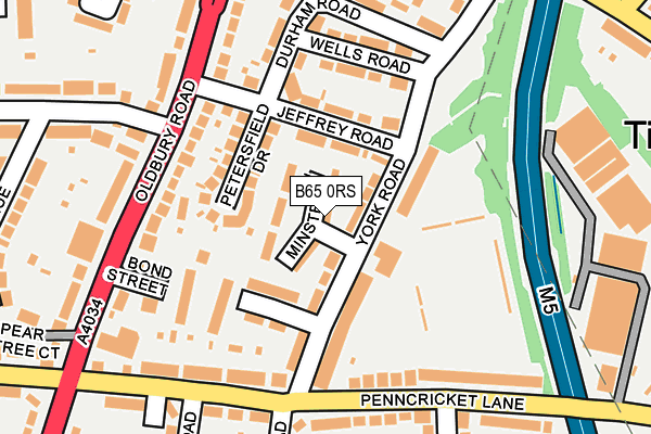 B65 0RS map - OS OpenMap – Local (Ordnance Survey)