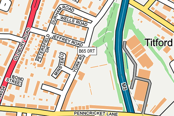 B65 0RT map - OS OpenMap – Local (Ordnance Survey)