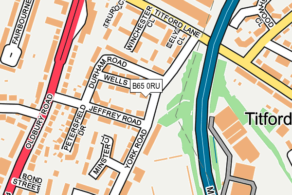 B65 0RU map - OS OpenMap – Local (Ordnance Survey)