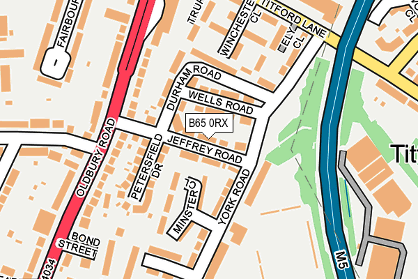 B65 0RX map - OS OpenMap – Local (Ordnance Survey)