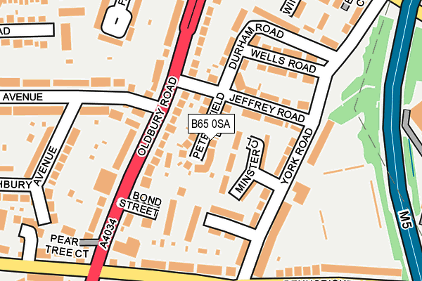 B65 0SA map - OS OpenMap – Local (Ordnance Survey)