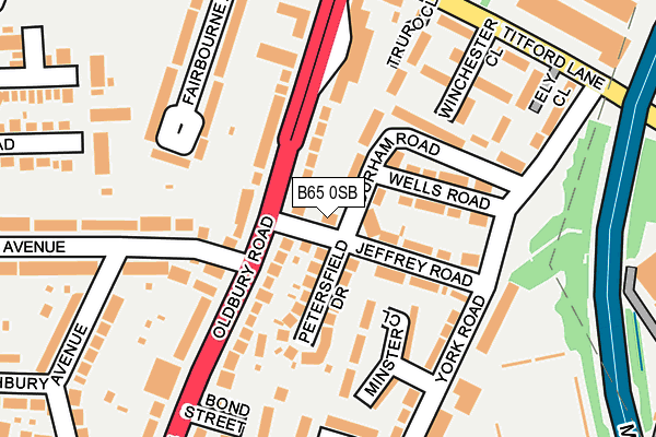 B65 0SB map - OS OpenMap – Local (Ordnance Survey)