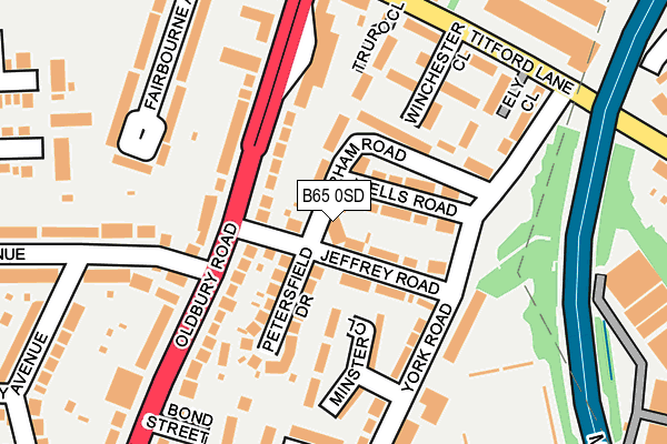 B65 0SD map - OS OpenMap – Local (Ordnance Survey)