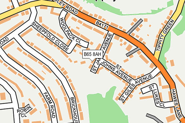 B65 8AH map - OS OpenMap – Local (Ordnance Survey)