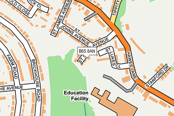 B65 8AN map - OS OpenMap – Local (Ordnance Survey)