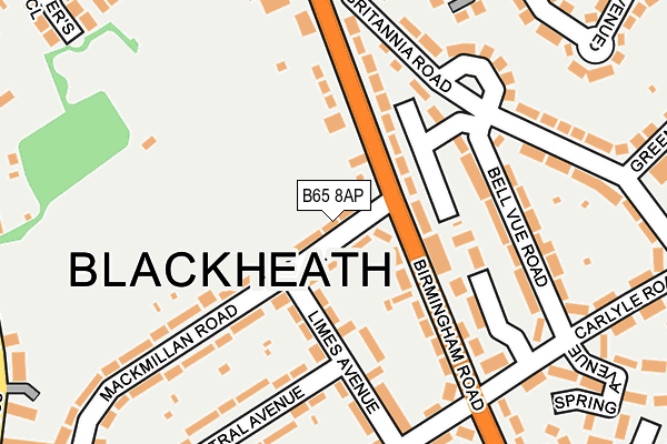 B65 8AP map - OS OpenMap – Local (Ordnance Survey)