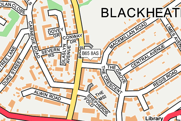 B65 8AS map - OS OpenMap – Local (Ordnance Survey)