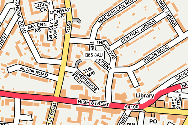 B65 8AU map - OS OpenMap – Local (Ordnance Survey)