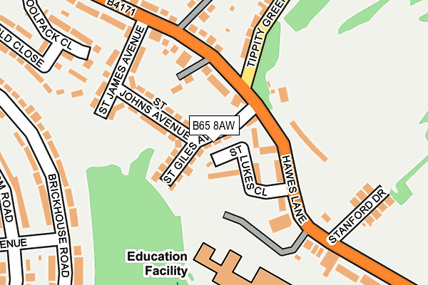 B65 8AW map - OS OpenMap – Local (Ordnance Survey)
