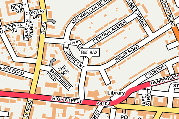 B65 8AX map - OS OpenMap – Local (Ordnance Survey)