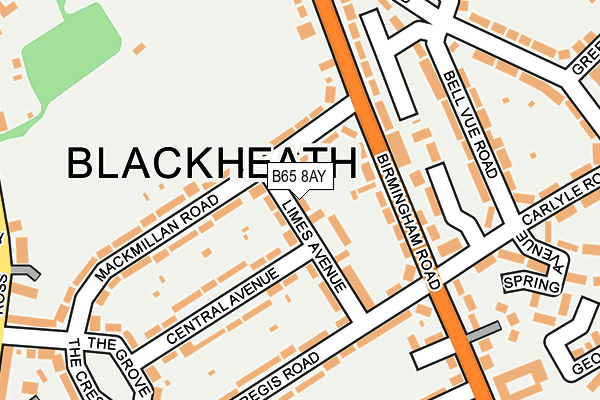 B65 8AY map - OS OpenMap – Local (Ordnance Survey)