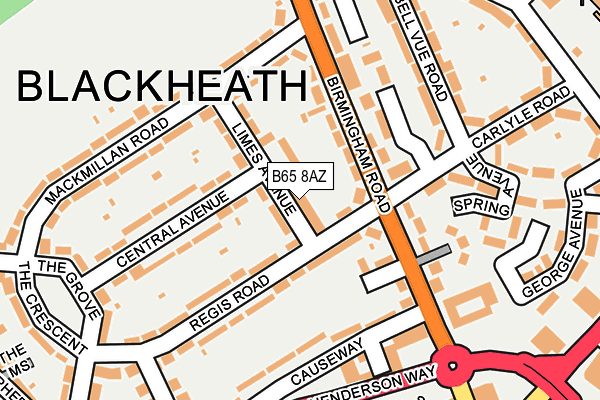 B65 8AZ map - OS OpenMap – Local (Ordnance Survey)