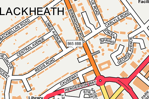 B65 8BB map - OS OpenMap – Local (Ordnance Survey)