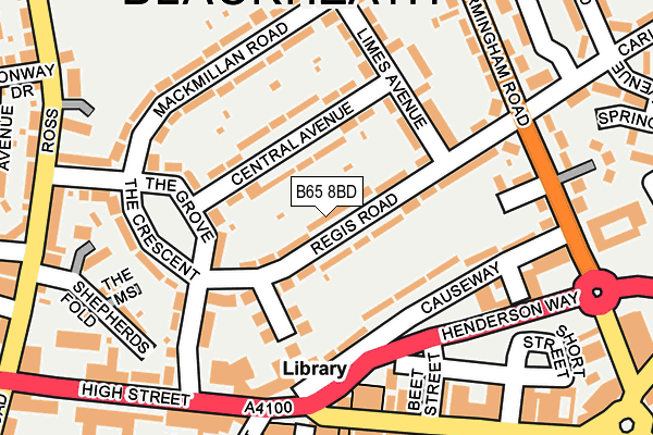 B65 8BD map - OS OpenMap – Local (Ordnance Survey)