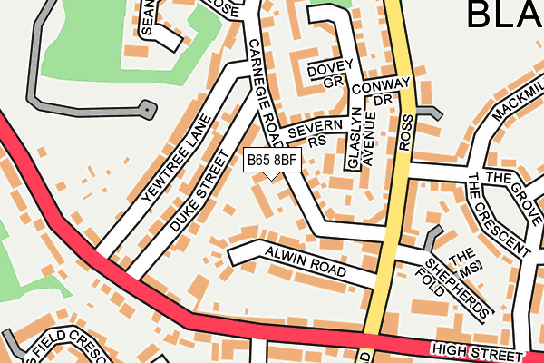 B65 8BF map - OS OpenMap – Local (Ordnance Survey)