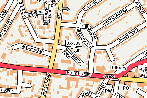 B65 8BG map - OS OpenMap – Local (Ordnance Survey)