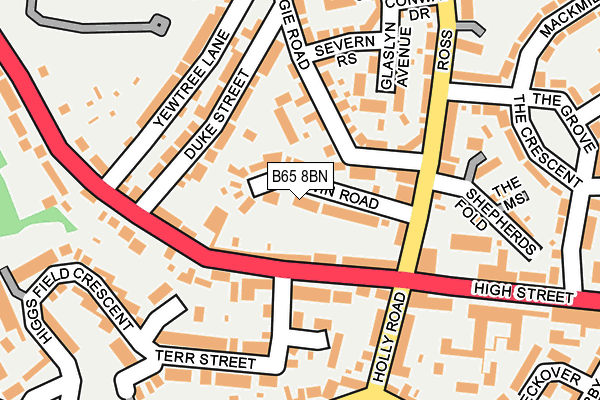 B65 8BN map - OS OpenMap – Local (Ordnance Survey)