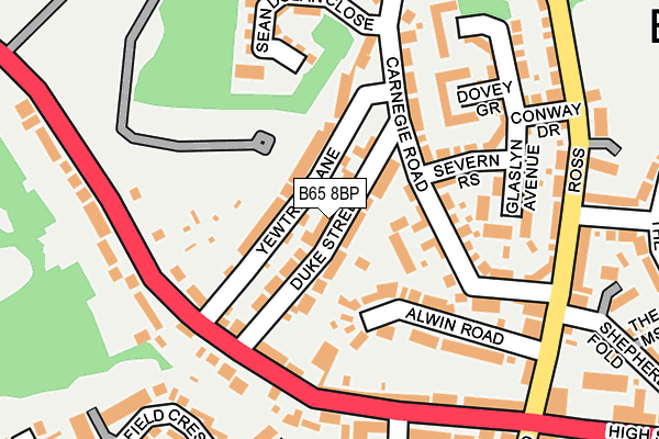 B65 8BP map - OS OpenMap – Local (Ordnance Survey)