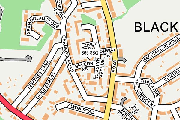 B65 8BQ map - OS OpenMap – Local (Ordnance Survey)