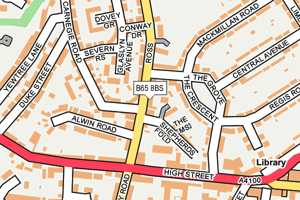 B65 8BS map - OS OpenMap – Local (Ordnance Survey)