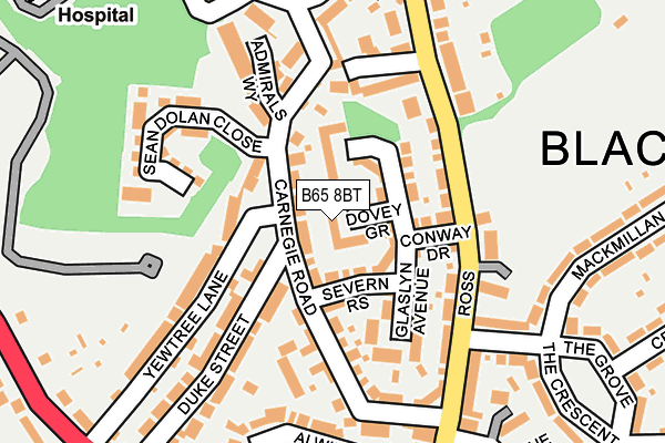 B65 8BT map - OS OpenMap – Local (Ordnance Survey)