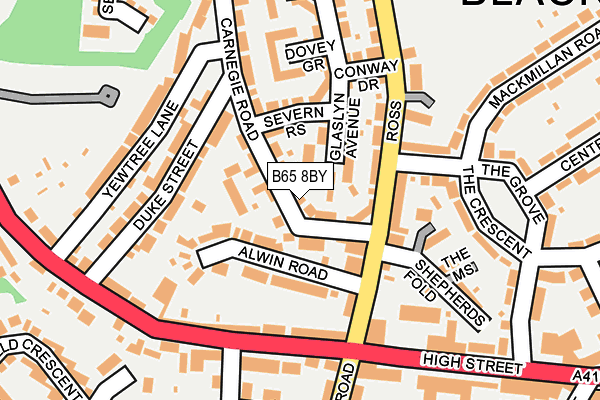 B65 8BY map - OS OpenMap – Local (Ordnance Survey)