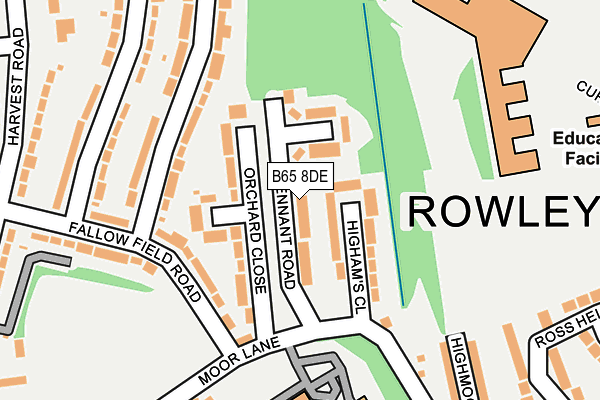 B65 8DE map - OS OpenMap – Local (Ordnance Survey)