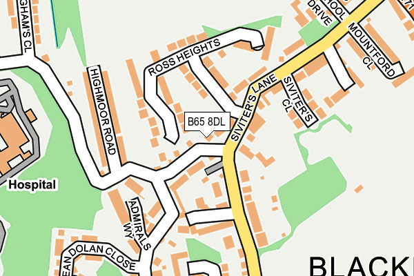 B65 8DL map - OS OpenMap – Local (Ordnance Survey)