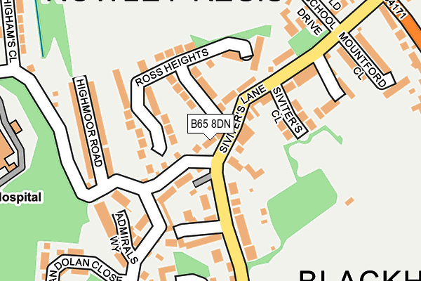 B65 8DN map - OS OpenMap – Local (Ordnance Survey)