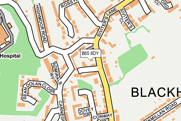 B65 8DY map - OS OpenMap – Local (Ordnance Survey)