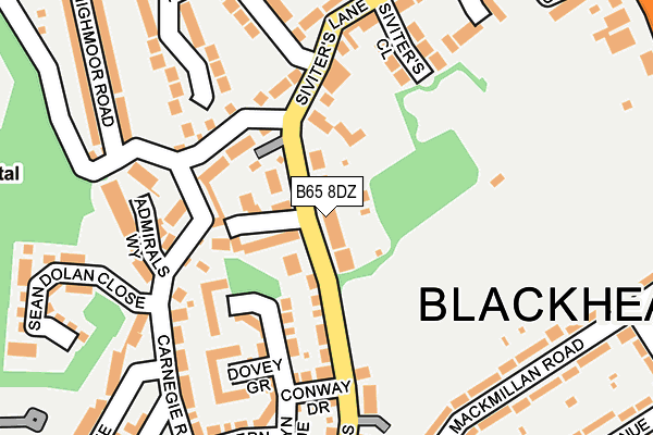 B65 8DZ map - OS OpenMap – Local (Ordnance Survey)