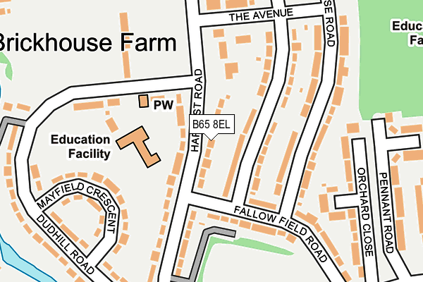 B65 8EL map - OS OpenMap – Local (Ordnance Survey)