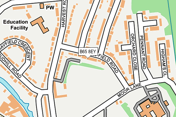 B65 8EY map - OS OpenMap – Local (Ordnance Survey)